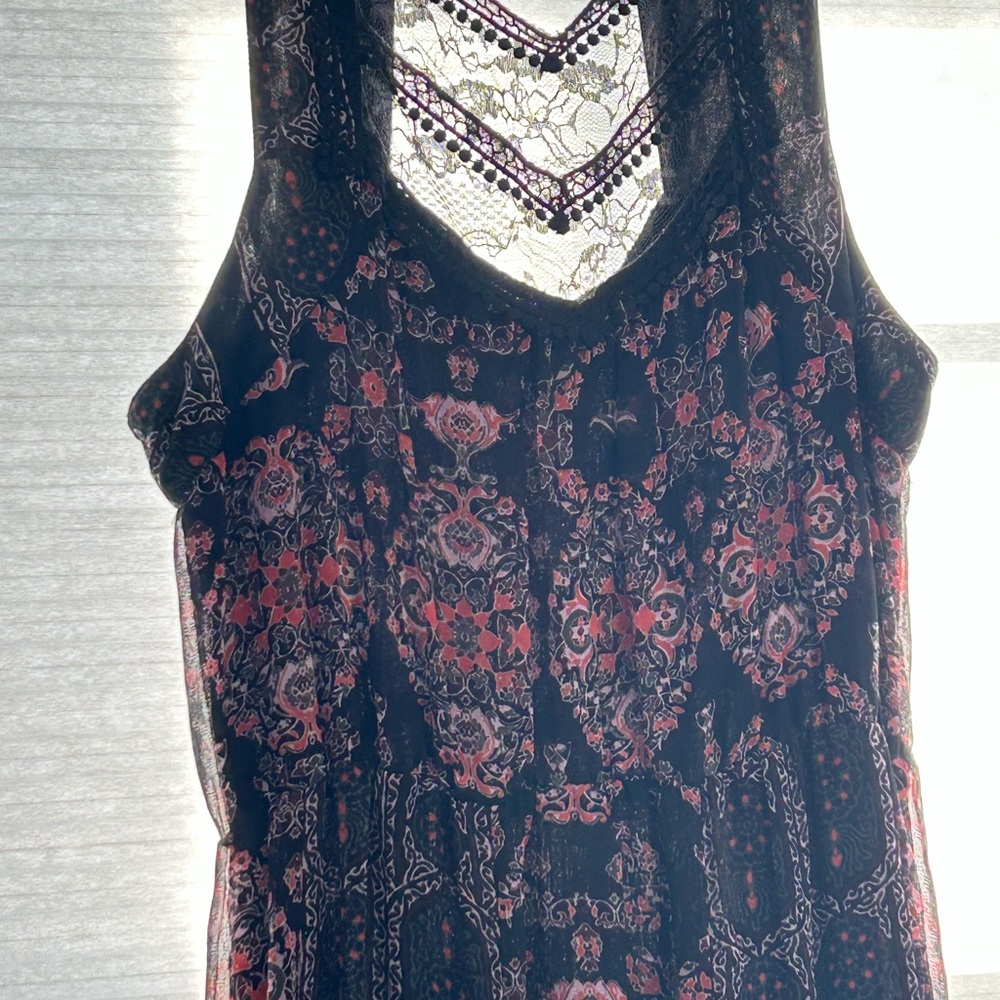 Free People Moroccan Boho Maxi Dress with Lace Detail